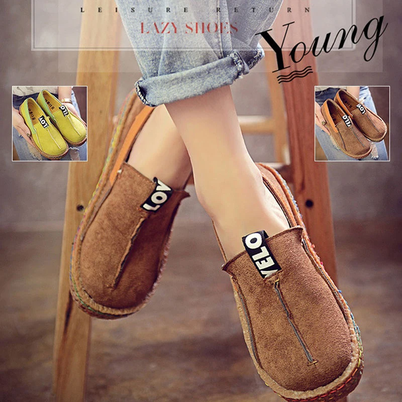 

Туфли-оксфорды женские с круглым носком, повседневная обувь на плоской подошве, без застежки, с рисунком, лоферы с широким вырезом