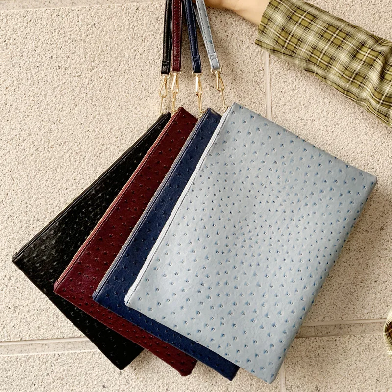 Большая женская папка для документов формата А4 под крокодиловую кожу модная