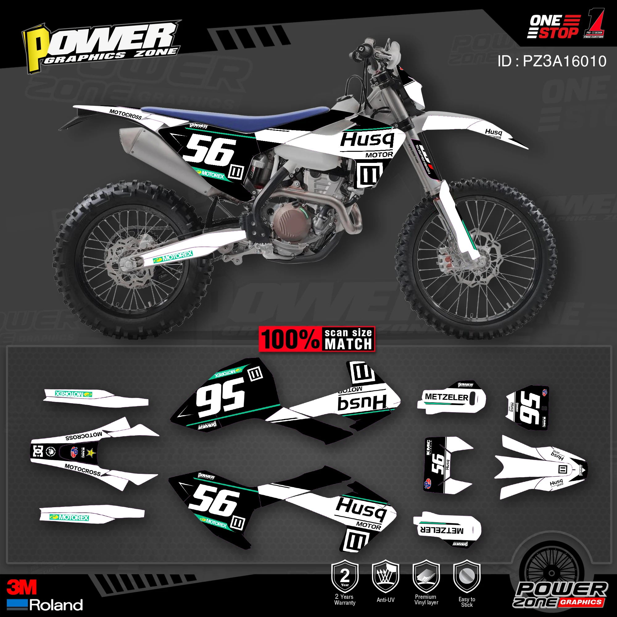 PowerZone Custom Team Graphics Decals 3M Stickers Kit For Husqvarna Sticker 2016-18 TC FC TX FX FS 2017-19 TE FE 125-450cc 10 | Автомобили