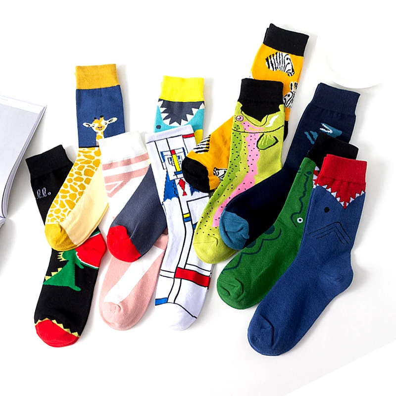 Личность животное носки серии без пятки Зимние Повседневные из хлопка теплые