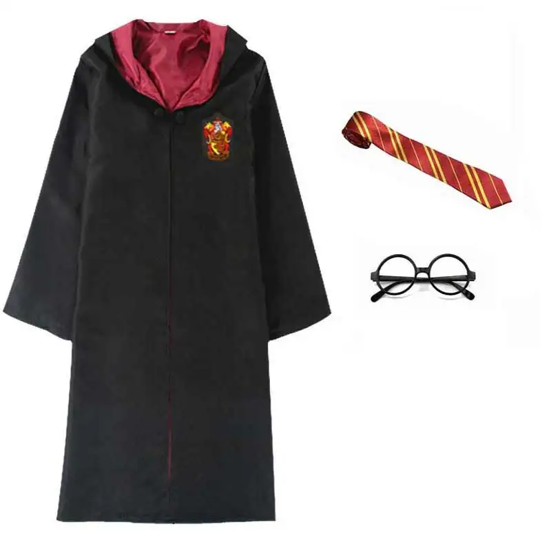 Robe Set 1 Gryffindor Hufflepuff Slytherin Ravenclaw костюм Гермионы Грейнджер Косплей халат юбка очки Униформа костюм для Хэллоуина - Цвет: Robe Set 1