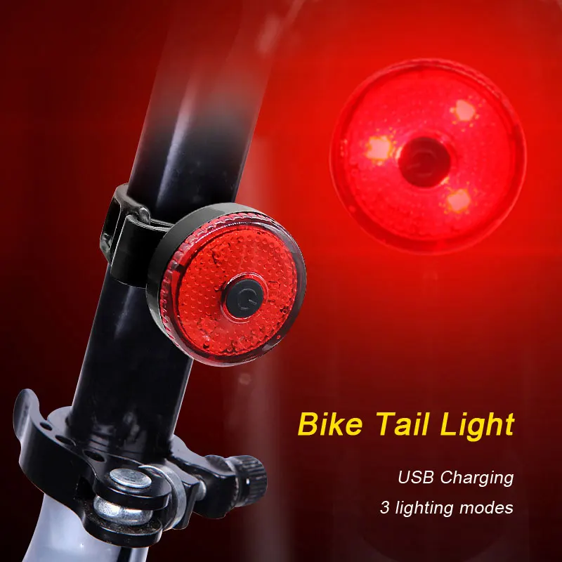 Мини USB задний фонарь для велосипеда с возможностью светильник 3 х скоростной