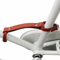 tourbon bicycle frame handle lifter brown leather bike accessories for kick scooter easy carrying max diameter 50mm tube