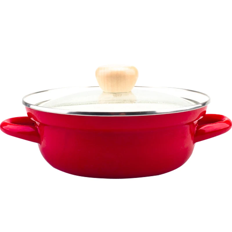 Японская маленькая Толстая эмалированная тарелка для жарки горячий горшок