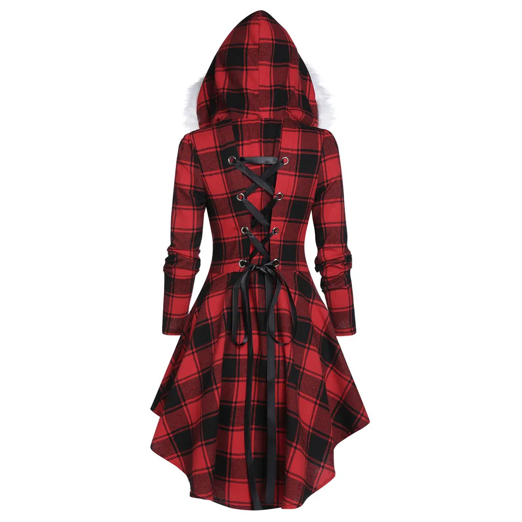 Новинка 2019 модное женское платье с длинным рукавом принтом в клетку плюшевое