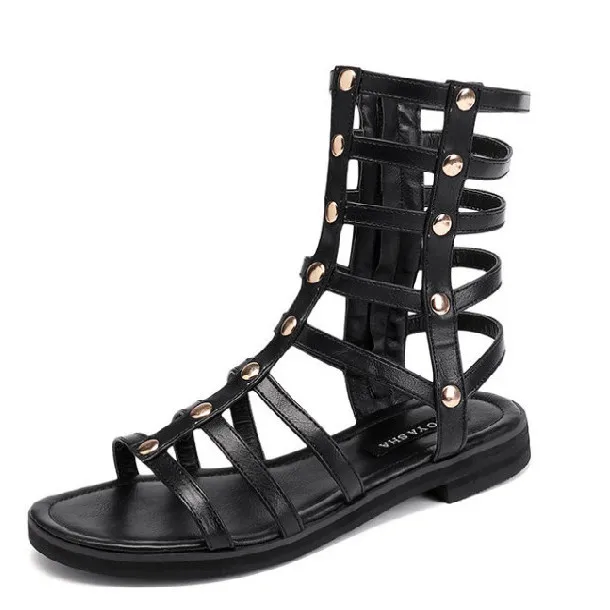 

Summer Peep Toe Fashion Women Flat Sandals Rome Style Solid Shallow Women Casual Sandals Basic Female Casual Sandals