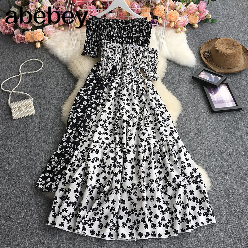 

Женское плиссированное платье-трапеция средней длины, платье с открытыми плечами, вырезом лодочкой и коротким рукавом, платье с высокой тал...