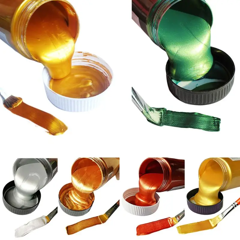 

100/300ml Gold Paint Metallic acrylic paint,waterproof not faded for Statuary Coloring DIY hand painted graffiti Varnish Coating