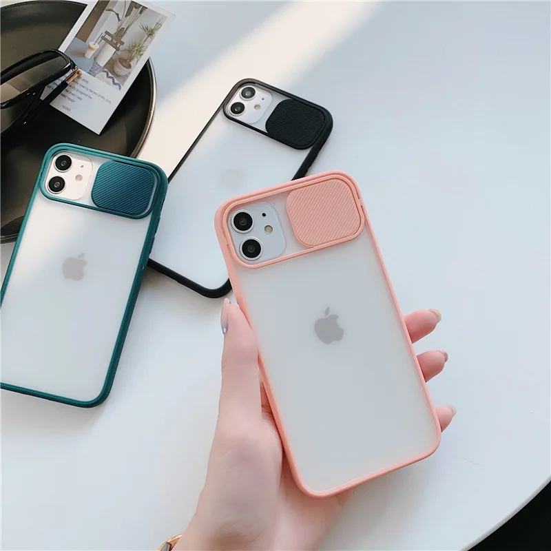 

Matte Transparent Soft Back Case For iPhone 11 Pro XR XS Max SE2020 6S 7 8 Plus X Slide Camera Lens Protection Phone Cover Shell