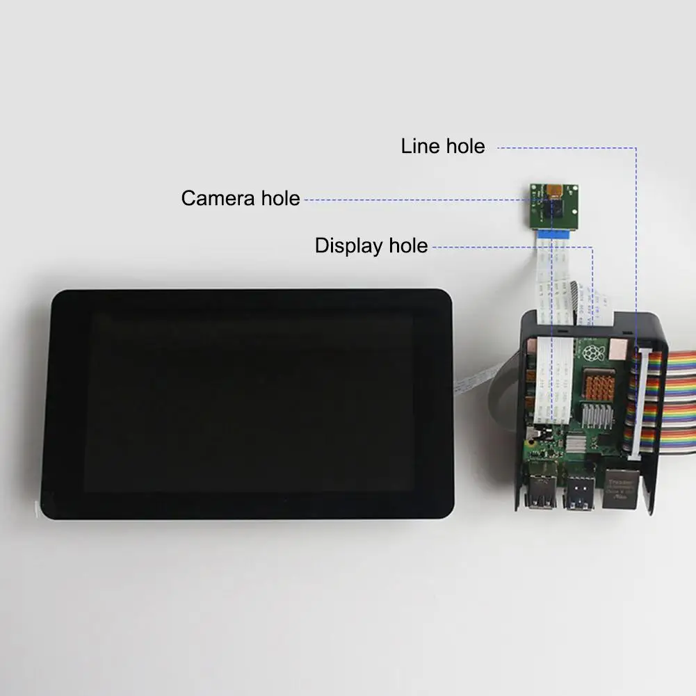 ABS защитный чехол с бликовым вентилятором простой цветной пряжкой для Raspberry Pi 4 8 5*5