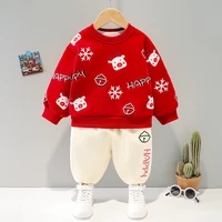 children boy clothing sets warm autumn and winter long sleeve sweatshirt and pants 2pcs sports set for kids children 0 4years