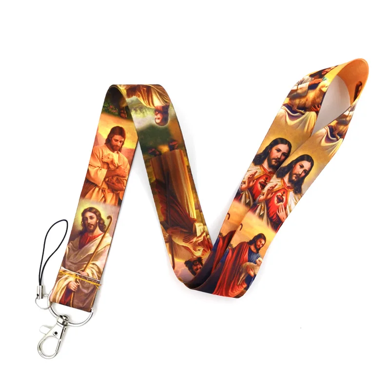 

I Love Jesus Mobile Phone Straps Keychain Lanyard For Keys USB Gym ID Badge Holder Neck Strap Keycord Webbin Ribbon Hang Rope