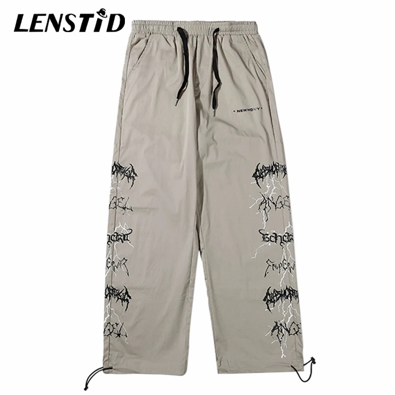 Джоггеры LENSTID мужские с принтом молнии мешковатые брюки в стиле хип-хоп уличная