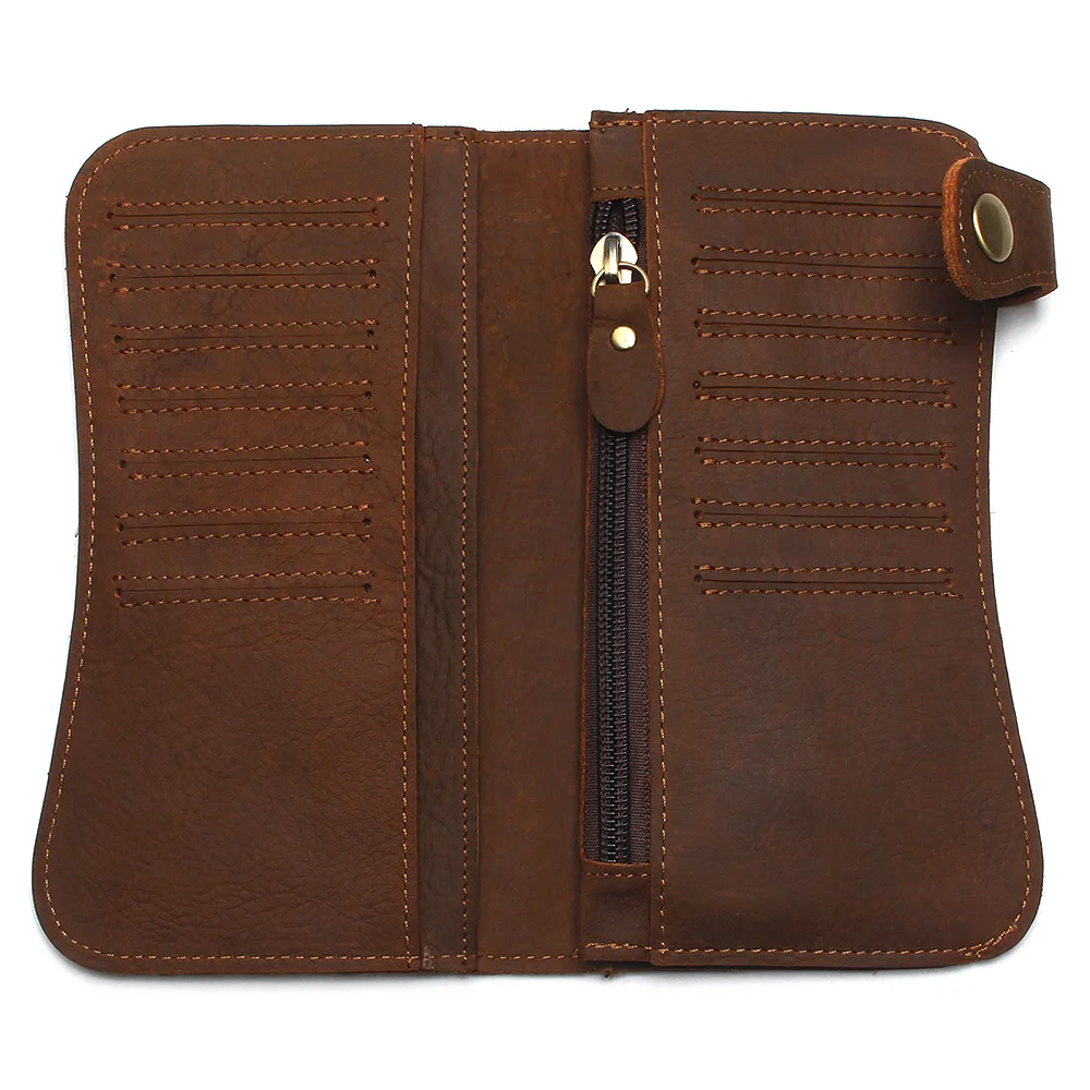 Мужской винтажный кошелек с цепочкой и пряжкой на ремне Длинный из 100%