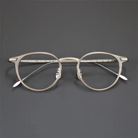 handmade round titanium eyeglasses ultralight men glasses frame japanese prescription myopia women gafas spectacles oculos de