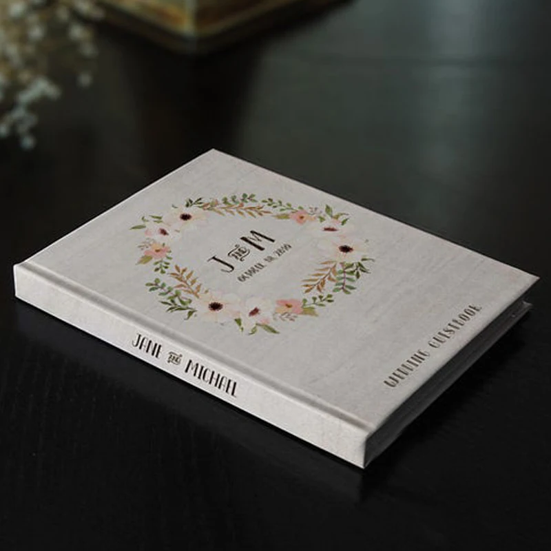 

Personalized Floral Wedding Guest Book Alternatives，White Guestbook，Wedding Guestbook Album，Custom Flower Printable Guestbook