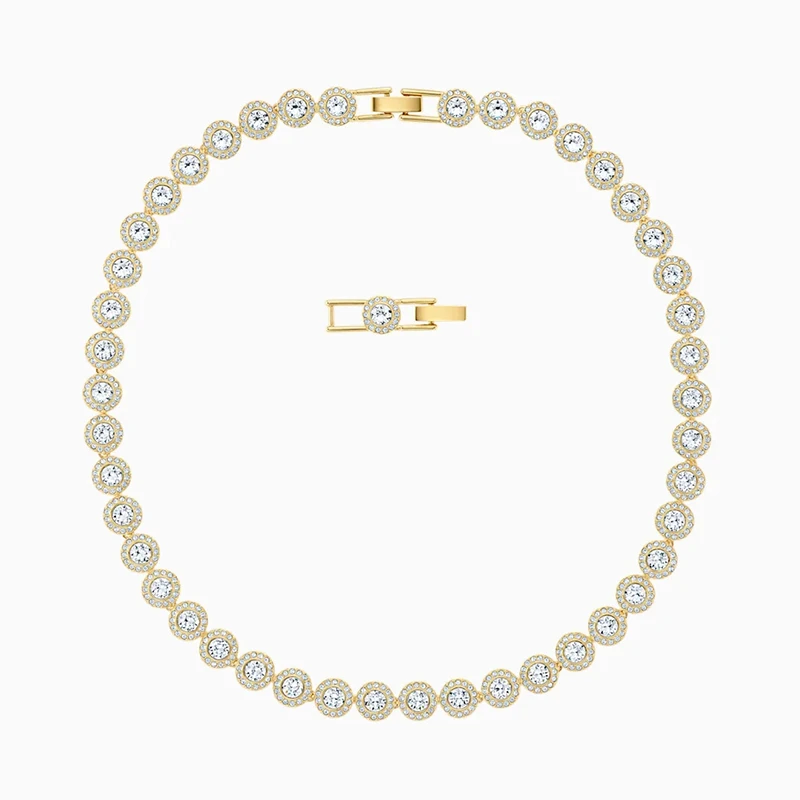 

Новое Классическое золотое ожерелье 2020 с регулируемой инкрустацией кристаллами, элегантные женские украшения