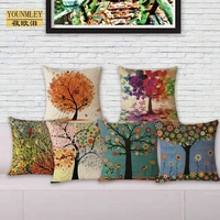 cozy couch pillow colorful trees plants printed home decorative pillows 18 square 45x45cm pillowcase for carbed without core