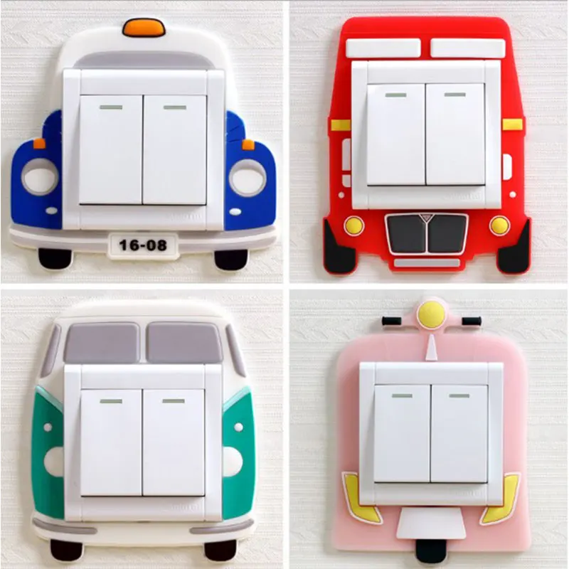 

Buses, motorcycles, automobiles Shap Switch Cover Room 3D Silicone On-off Switch Sticker Luminous Switch Outlet Wall Sticker