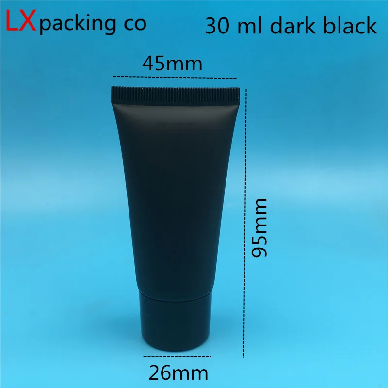 

100PCS Free Shipping 5ML 50ML 60ML 100ML Black Plastic Tube Bottles 2 3.5 OZ Refillable Empty Cosmetic Containers Pack Materia