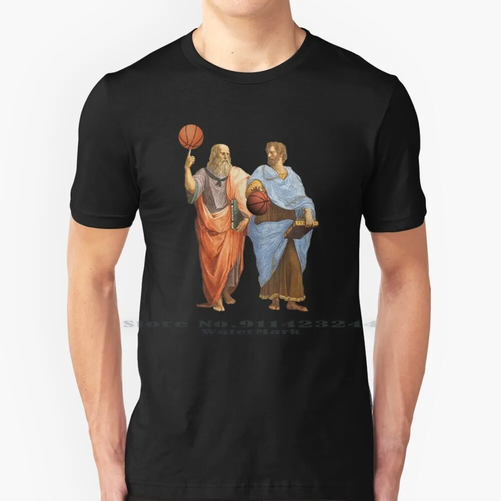 

Plato And Aristotle In Epic Basketball Match T Shirt Cotton 6XL Plato Basketball Exitentialism Exitentialist Comics Ironic