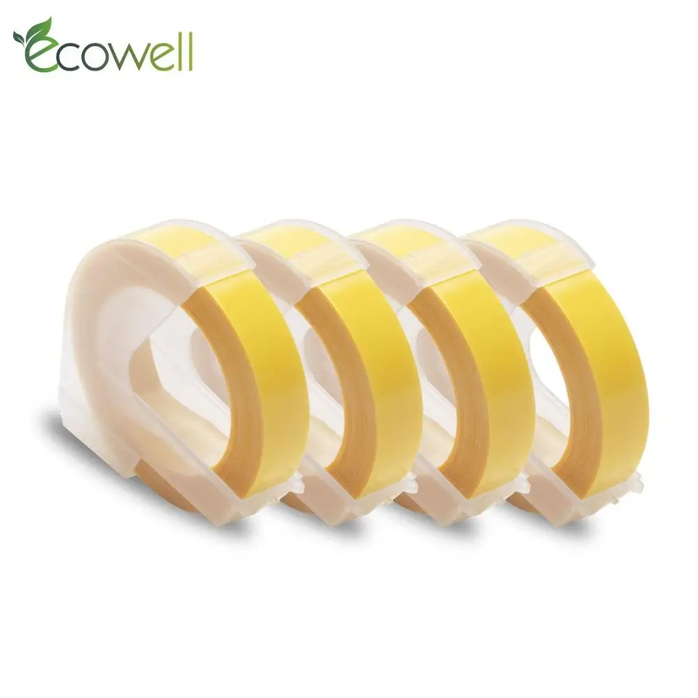 

Ecowell Dymo 3D 9mm 4pcs Multicolor Embossing Label Tape Compatible for Dymo for Motex E101 ,1610/12965/1540/1880 Label Makers