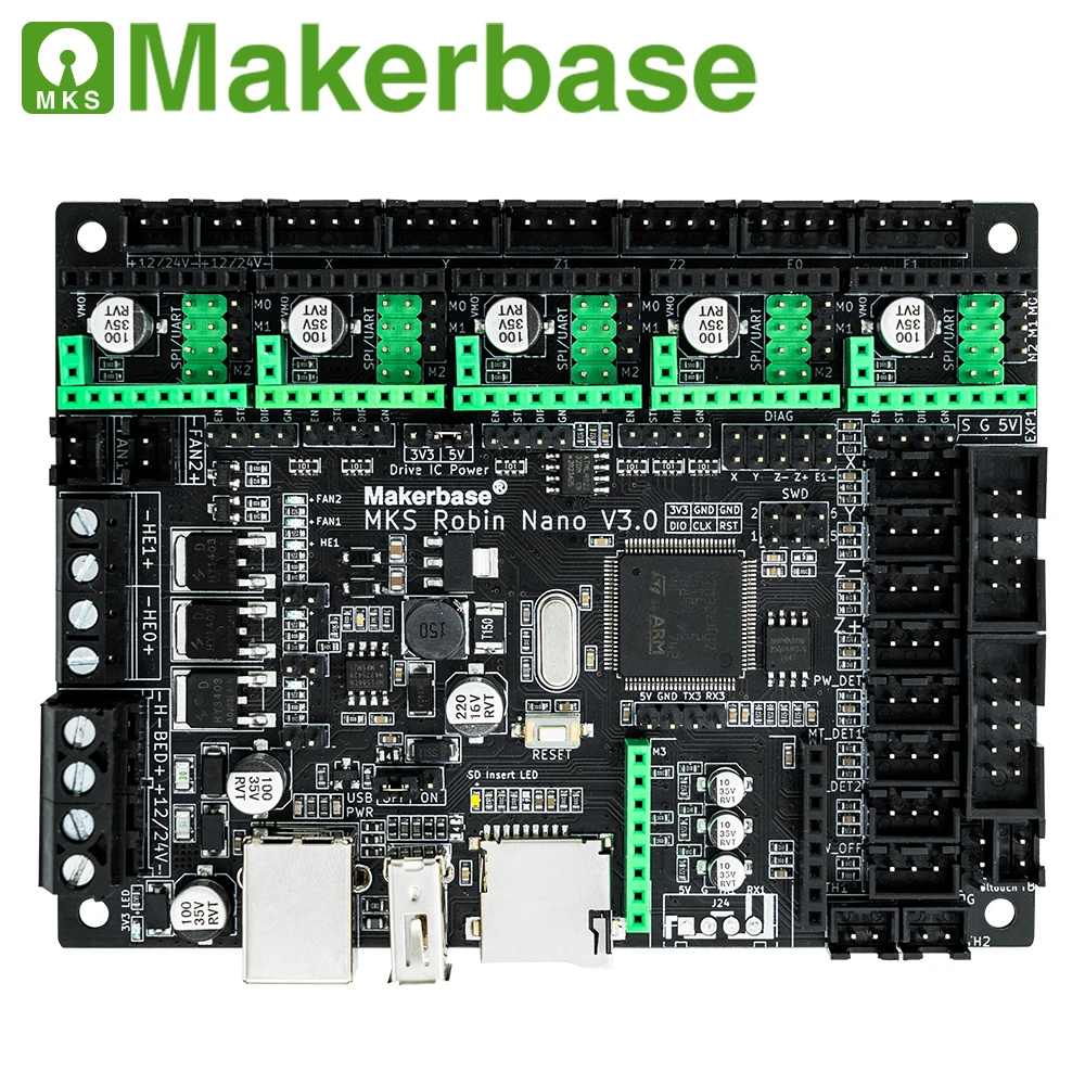Makerbase MKS Robin Nano V3 32 бит 168 МГц F407 плата управления запчасти для 3D принтера TFT экран USB