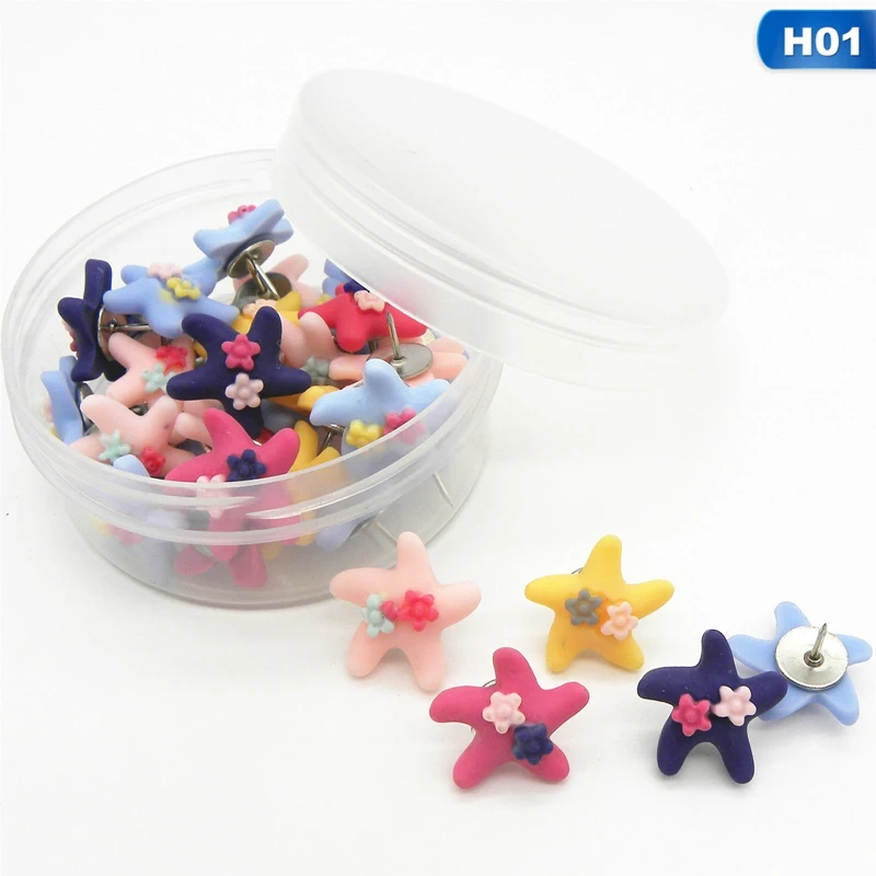 

30pcs Resin Flower Push Pins Creative Decoration Pushpin Thumbtack Home Office Supplies (Daisy)