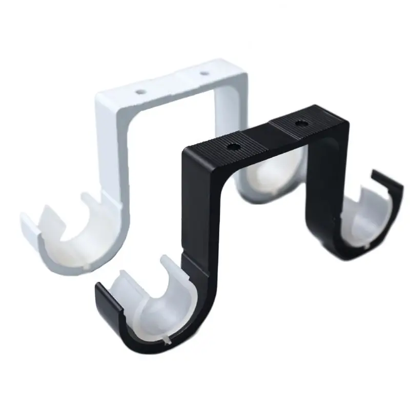 

2pcs/set Double Curtain Rod Brackets Window Hardware Hook Holder Hanger Roof Mounted Home Decor F2TB