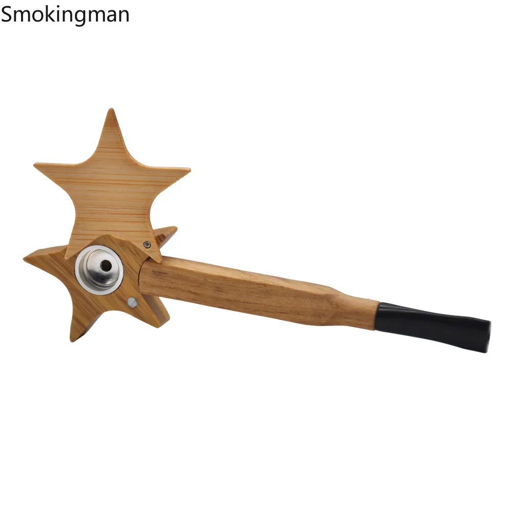 

New hand-made creative star star wood five-pointed star pipe pure wood pipe pipes