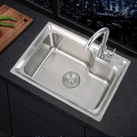 304 stainless steel sink single sink kitchen sink sink single basin thickened sink large single slot set sink bowl portable sink