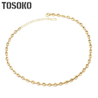 tosoko stainless steel jewelry hollow geometric chain necklace womens simple clavicle chain bsp422
