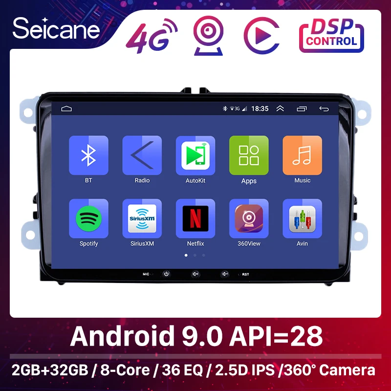 Seicane 2din RAM 2 Гб ROM 32 ГБ Android 9 1/9 0 GPS ''Автомобильный мультимедийный плеер для