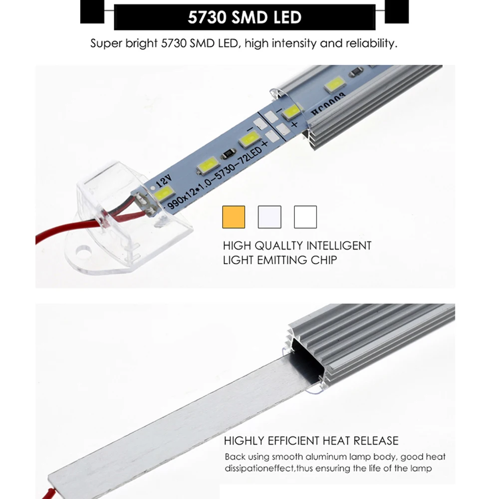 1 шт./5 шт. 20 Вт 30 50 см SMD 5630 Светодиодные ленты светильник бар 12V Светодиодный для