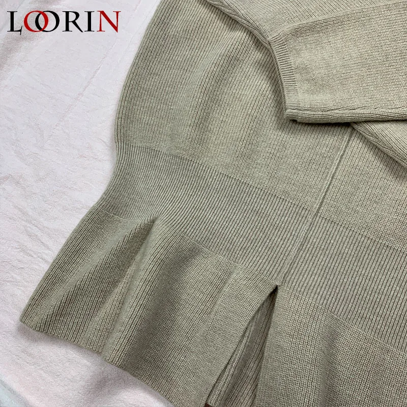Lorin распродажа 2020 осень зима v-образный вырез Повседневная Мягкая Мода Тонкий Femme