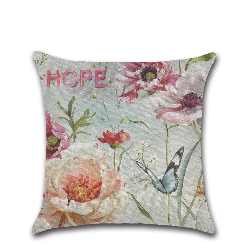 Наволочки для подушек с цветочным принтом и птицами дешевые хлопковые льняные