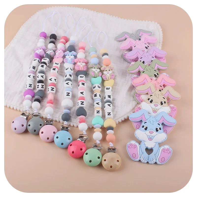 XCQGH силиконовый Прорезыватель для зубов детей с именем ребенка держатель соски