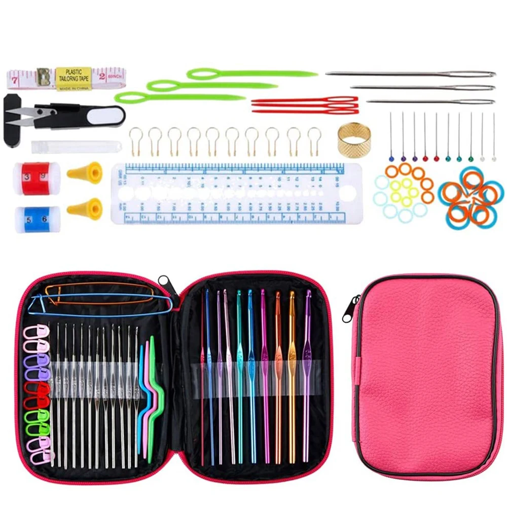 Полный набор крючков для вязания 100 шт. аксессуары спицы швейные инструменты