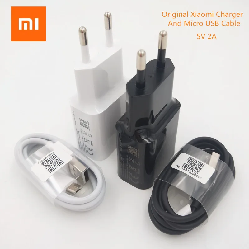 Оригинальный адаптер питания Xiaomi для телефонов Android 5 В 2 А черный/белый|Кабели