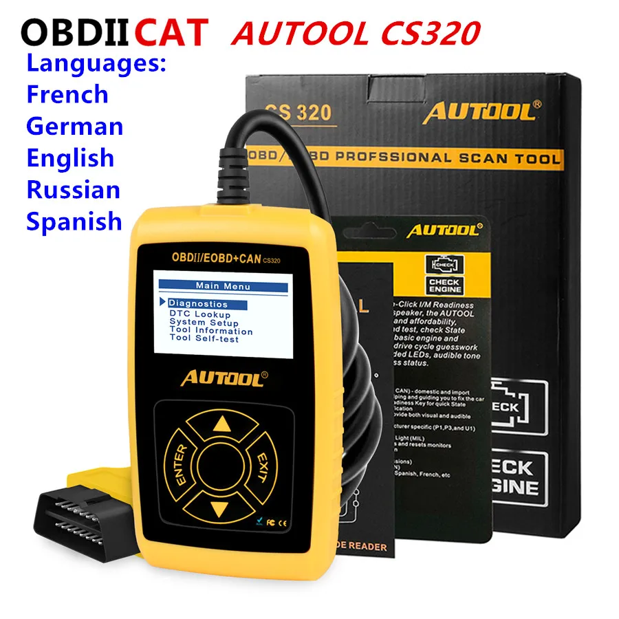 Автомобильный сканер AUTOOL CS320 OBD2 считыватель кодов OBD 2 II диагностический