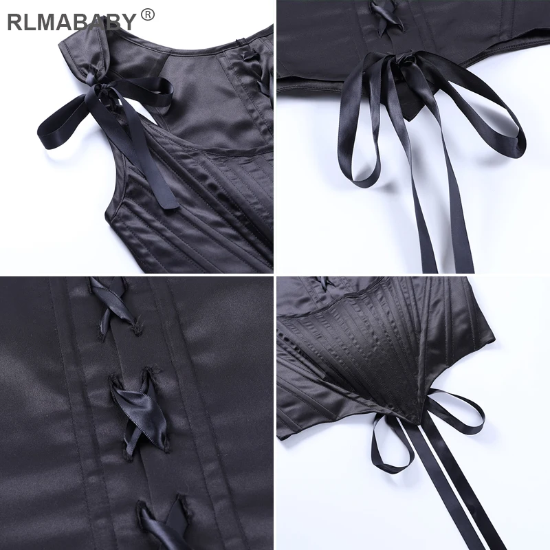 

Fashion Satin Cropped Camisole Slim Bandage Bow Strap Sleeveless Back Lace Up Tank Top Sexy Women Summer Asymmetrical Crop Top