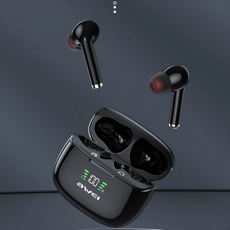 

Awei TA8 ANC Bluetooth Earphone 5.2 Sport Headset Noise Cancelling Type-C Gamer Headphone TWS Wireless HiFi Earphone With Mic