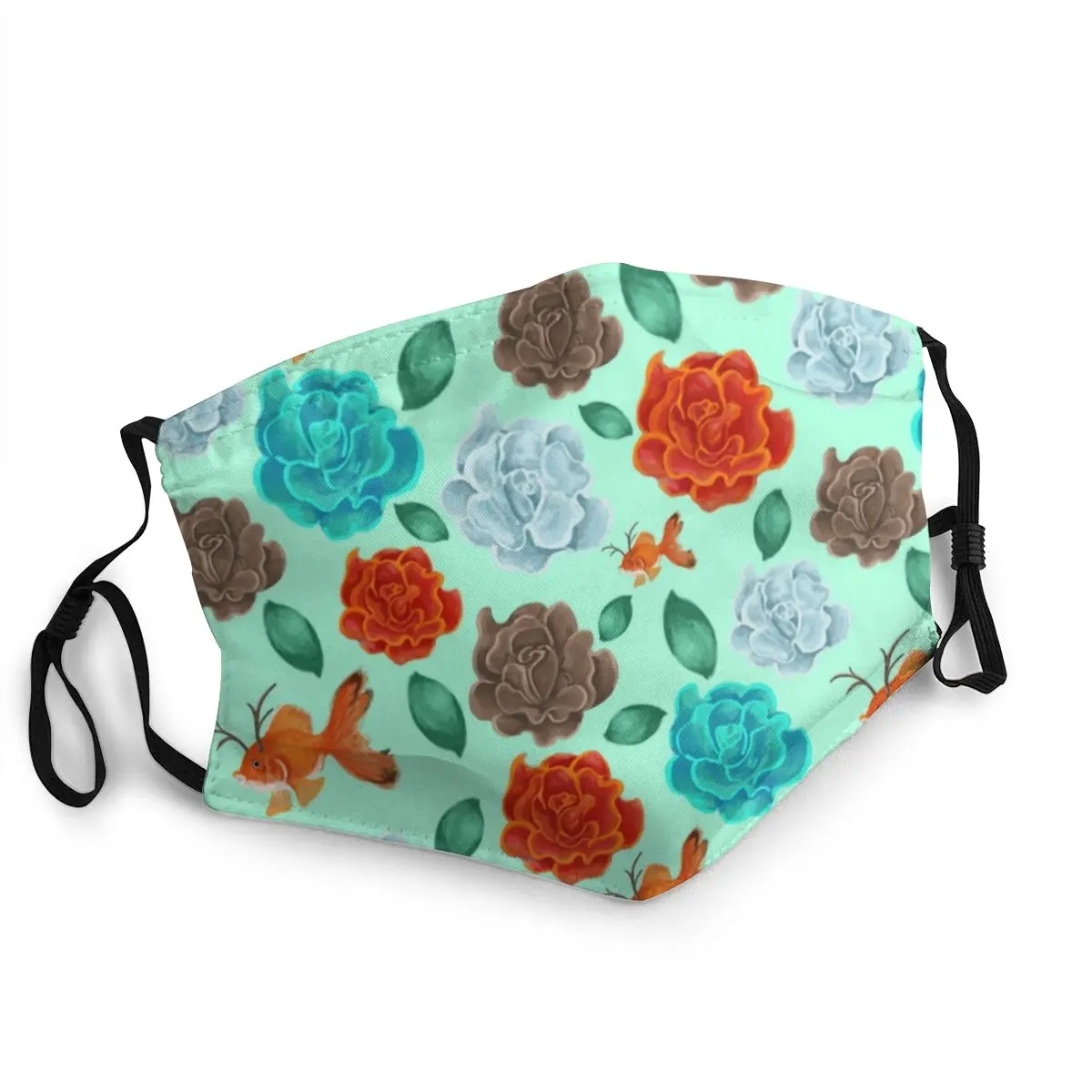 

Cute Goldfish Flower Washable Unisex Face Mask Fish Pattern Anti Haze Dust Protection Cover Respirator Mouth-Muffle