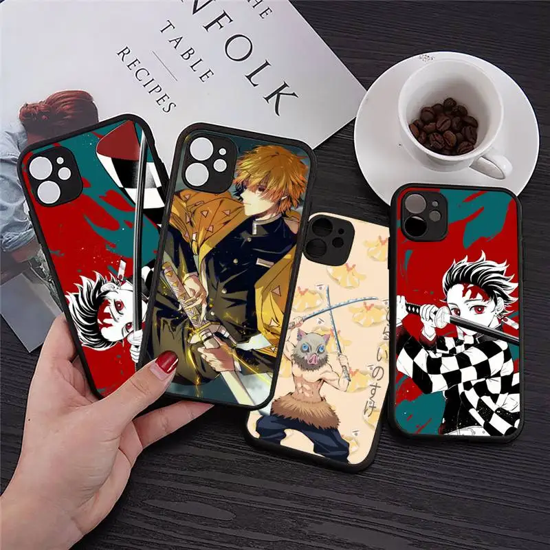 

Demon Slayer Phone Case Transparent Matte for iPhone 7 8 11 12 s mini pro X XS XR MAX Plus Clear mobile bag iphone 12 pro max