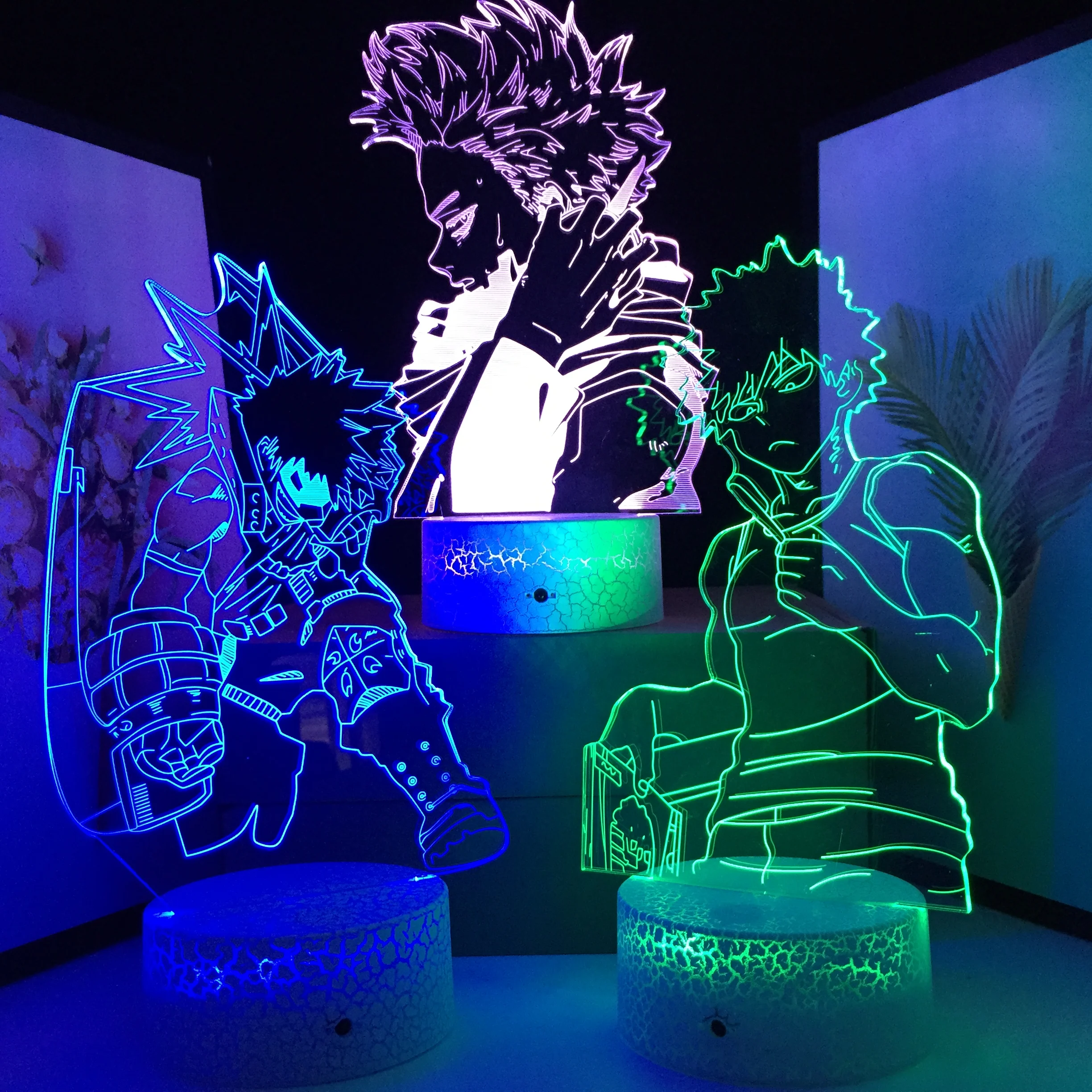 

Remote My Hero Academia LED Night Light Figures for Kids Gift Child Bedroom Decor Nightlight Colors Changing Manga 3D Desk Lamp