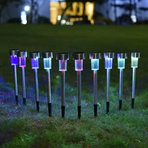 Kaigelin Светодиодная лампа для лужайки на солнечной батарее 10 шт.компл. наружная Водонепроницаемая IP65 садовая декоративная Солнечная светодиодная RGBбелая лампа