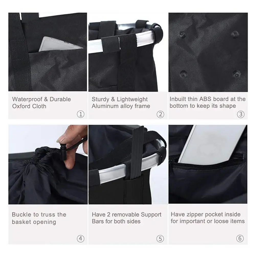 

NEW Bicycle Basket Handlebar Pannier Cycling Carrying Holder Waterproof Pets Seat Mountain Cycling Front Bag Black Folding Bag