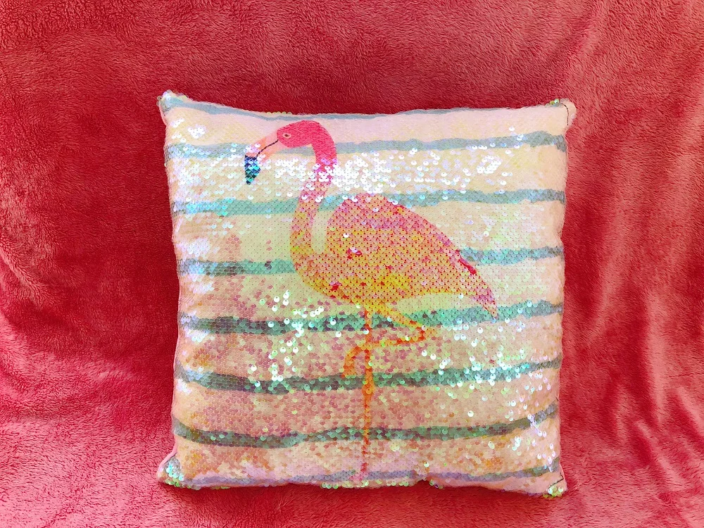 Флисовая подушка с блестками для ламы 40 см мягкая рисунком плюшевых животных