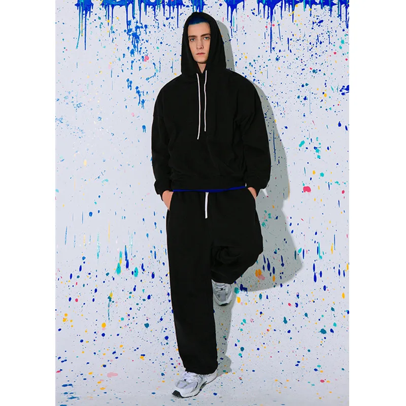 

Suit Hoodie + Pants Spring Hooded Sweatshirt Sweatpants Fashion Slim Men's Suit Hoodie Hip Hop Solid Color 2021 Men