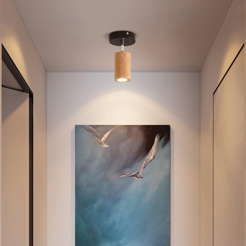 Потолочный светильник для коридора из твердой древесины потолочный балкона